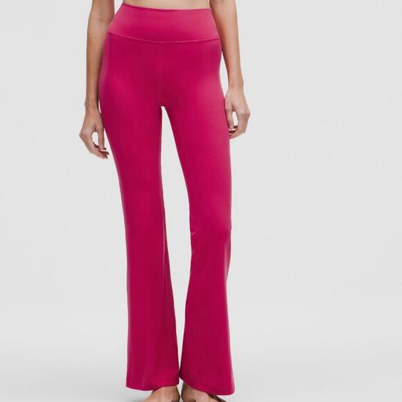 Lululemon High Rise Nulu Flare Groove Pants In Raspberry Coulis - Picture 1 of 7